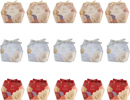 Set de 30 de cutii pentru cadouri JinSu, hartie, multicolor, 10 x 10 x 5 cm - Img 1