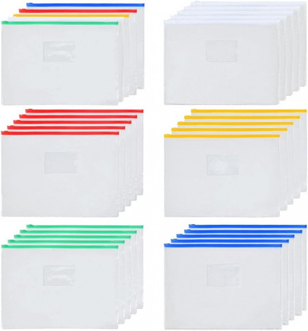 Set de 30 mape A5 pentru documente FOCCTS, PVC, multicolor, 23 x 17 cm