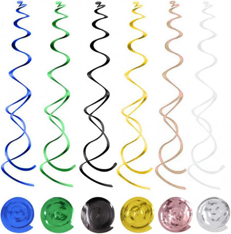 Set de 36 spirale suspendate pentru petrecere NUWIQ, multicolor, folie, 70 cm