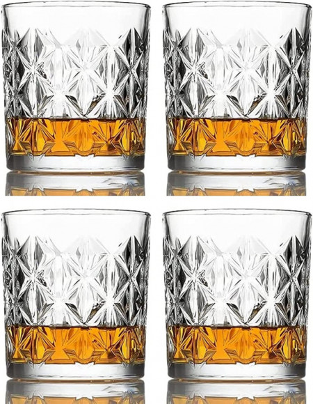 Set de 4 pahare pentru whisky SkySnow, sticla, transparent, 9 x 8,5 cm, 340 ml - Img 1