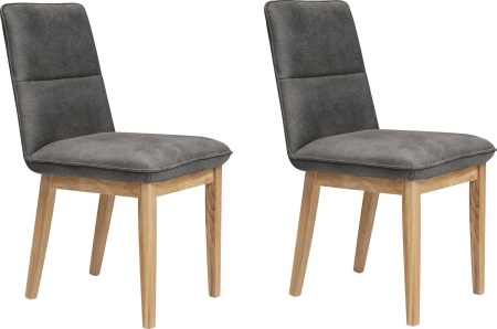 Set de 6 scaune tapițate Beluna, Gri inchis