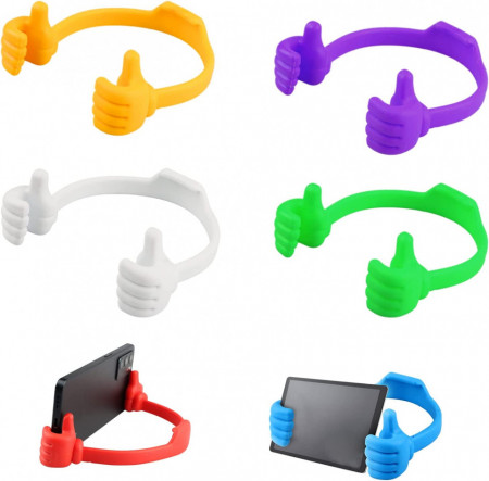Set de 6 suporturi pentru telefoane MplehDa, silicon/TPU, multicolor, 9,4 x 11,4 x 4,2 cm - Img 1