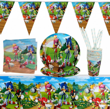 Set de vesela pentru petrecere copii Gxhong, hartie, multicolor, 52 piese - Img 1