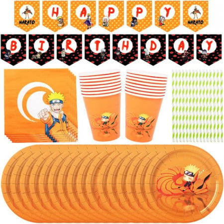 Set de vesela pentru petrecere Nesloonp, carton/plastic, multicolor, 97 piese