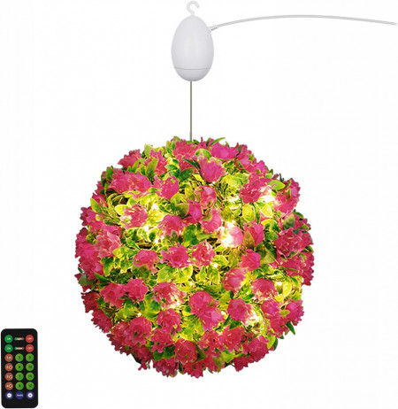 Set lampa decorativa rotativa cu 2 aranjamente florale Homealexa, LED, USB, telecomanda, 25 x 20 x 300 cm