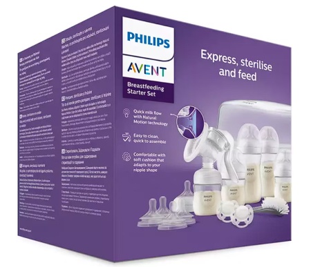 Set pentru alaptare Philips Avent SCD430/50 cu pompa de san manuala, Resigilat, Grad A
