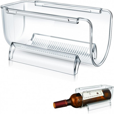 Suport pentru sticla de vin Marsui, plastic, transparent, 20,5 x 10,5 x 9 cm