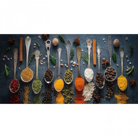 Tablou „Antique Spoons with Spices V”, multicolor, 40 x 80 x 0,4 cm - Img 1