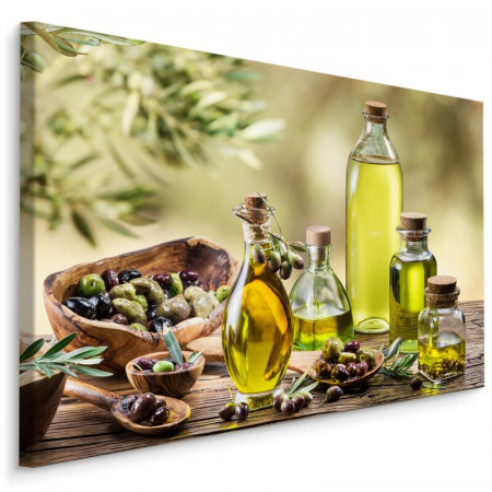 Tablou „Olive Oil Wood Garden”, maro/galben, 70 x 100 cm - Img 1