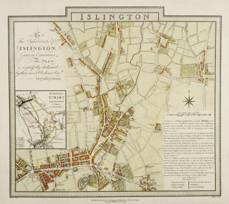 Tablou canvas Map of Islington London by Edward and Benjamin Baker - Img 1