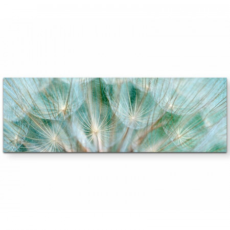 Tablou Dandelion, panza, verde/alb, 40 x 120 cm - Img 1