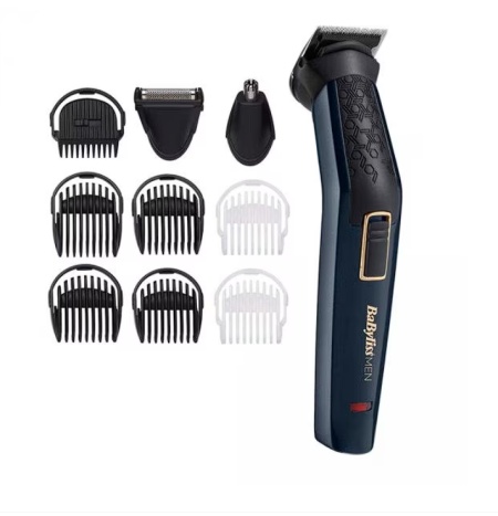 Trimmer fata/corp BaByliss MT728E, 10 in 1, lame din inox si titan, autonomie 60 min, incarcare 8 ore, capete de taiere lavabile, accesorii multiple, negru, Resigilat, Grad A