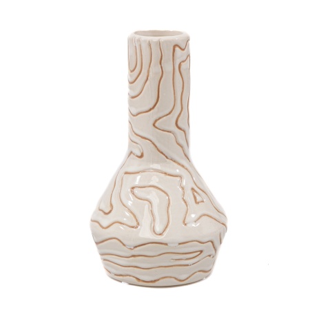 Vaza Dial, Ceramica, Alb, 21cm