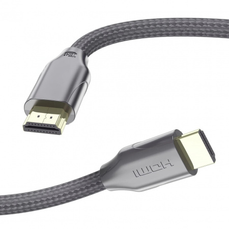 Cablu HDMI Bomenya, 8K, metal/nailon, gri, 2,2 m