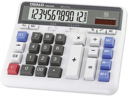 Calculator solar cu 12 cifre OSALO, ABS/plastic, multicolor, 157 X 190 mm