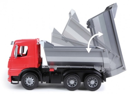 Camion cu basculanta Mercedes Arocs Worxx din plastic 45 cm