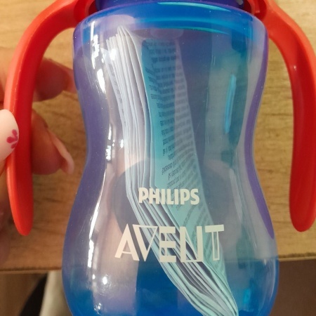 Cana cu pai Philips Avent SCF796/01, 9 luni, 200 ml, Albastru/Rosu, Resigilat, Grad A