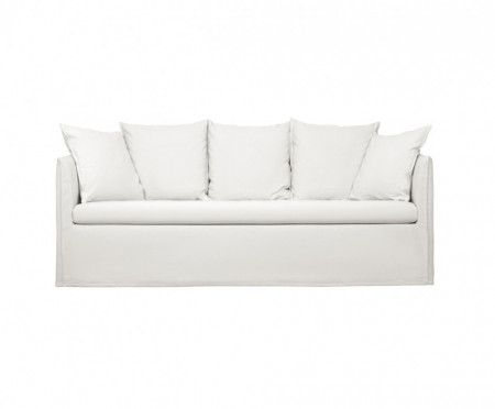 Canapea Mila cu 3 locuri, alb/ crem, 195 x 82 cm - Img 1
