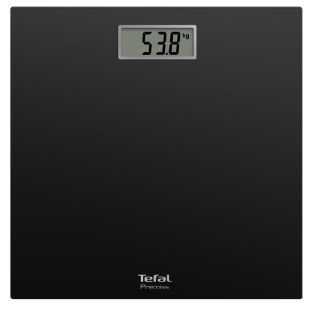 Cantar de baie Tefal Classic PP1400V0, greutate maxima 150kg, Auto ON/OFF, suprafata de sticla, negru, Resigilat, Grad A