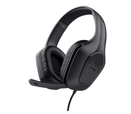 Casti Gaming cu fir Trust GXT415P ZIROX, drivere 50mm, microfon pliabil, compatibil PC, PS4/PS5/Xbox, cablu 2m, negru, Resigilat, Grad B