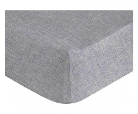 Cearsaf pat cu elastic Linen gri, 175x200 cm - Img 1