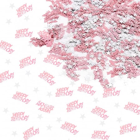 Confetti "HAPPY BIRTHDAY" Hileyu, roz, plastic, 40 g