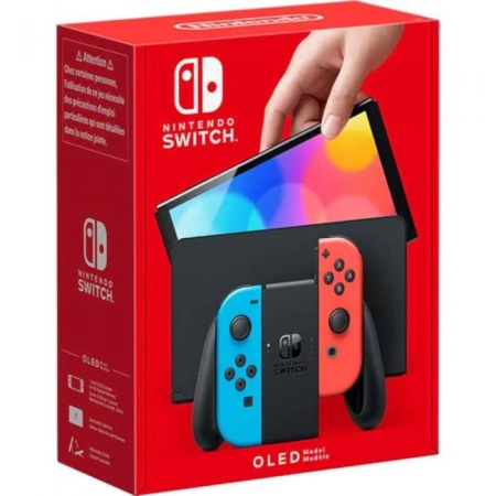 Consola Nintendo Switch (OLED model), game console (neon rosu/neon albastru) 7 din 88
