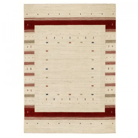 Covor Friedlander tesut manual din lana crem/rosu, 180 x 290 cm - Img 1