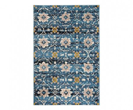 Covor Joan, textil, crem/albastru, 91 x 152 cm