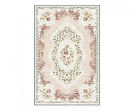 Covor Olivia, textil, fildes/roz, 80 x 150 cm - Img 1