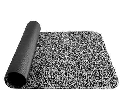 Covoras antiderapant Mibao, polipropilena, negru/gri deschis, 40 X 60 cm