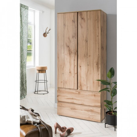 Dulap cu 2 uși Laurinda, lemn de pin, 191 x 80 x 40 cm - Img 1