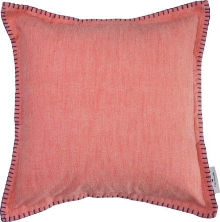 Fata de perna Lopped, bumbac, rosu coral/albastru, 40 x 40 cm