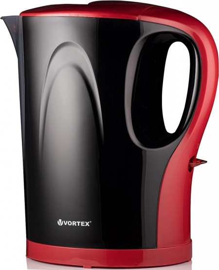 Fierbator electric Vortex, plastic/otel inoxidabil, rosu/negru, 24 x 19 x 15 cm, 1,7L, 2200W