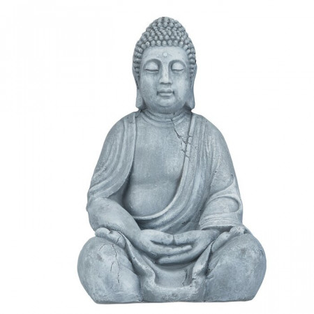 Figurina Buddha Towe, ceramica, gri, 50 x 30 x 25 cm - Img 1