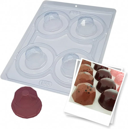 Forma pentru ciocolata BWB 54, silicon/plastic, transparent, 18,5 x 24 cm - Img 1