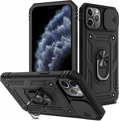 Husa de protectie pentru iPhone 11 Pro Max Afareer, policarbonat/TPU, negru, 6,5 inchi