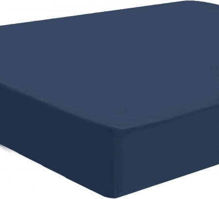 Husa pentru saltea PiccoCasa, TUP/ microfibra, albastru inchis, 140x200-160x220 cm