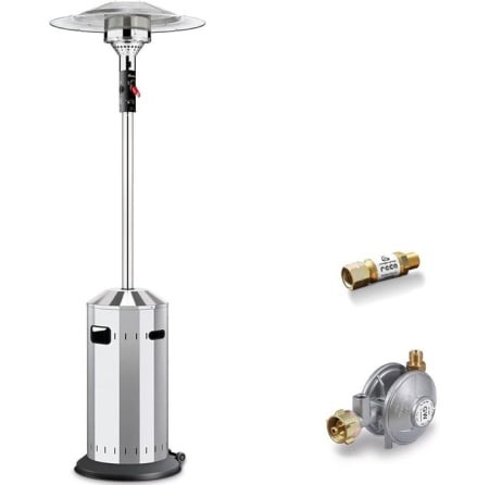 Incalzitor pentru terasa Enders Elegance pe GPL, din inox, cu kit de siguranta si furtun de gaz, 8kw, resigilat