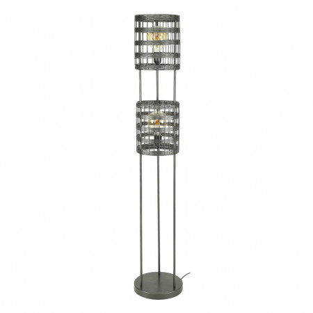 Lampadar Ahsley, 2 lumini, metal, negru, 30 x 30 x 166 cm
