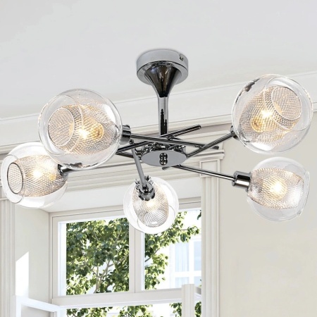 Lustra Candellux Ozzo, 5xE14, crom-transparent