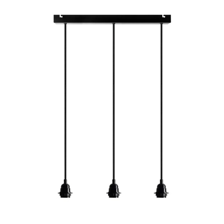 Lustra tip pendul Aaden, 3 lumini, metal, negru, 48 x 159 cm