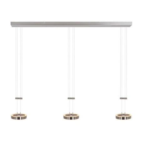 Lustra tip pendul Audris, LED, 6 lumini, metal, argintiu, 10 x 120 x 90-150 cm