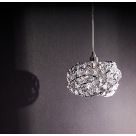 Lustra tip pendul Azzardo, metal/cristal, argintiu, 15 x 18 x 120 cm - Img 1