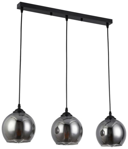 Lustra tip pendul Giova, 3 lumini, metal/sticla, gri/negru, 78 x18 x 120 cm