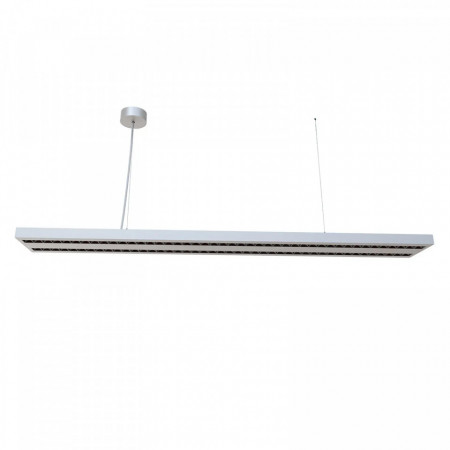 Lustra tip pendul Konstantin, LED, plastic/aluminiu, alb/argintiu, 119 x 16 x 3 cm - Img 1