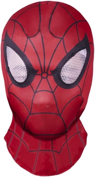 Masca pentru Halloween Molezu, model Spiderman, textil, rosu/negru/alb, marimea L