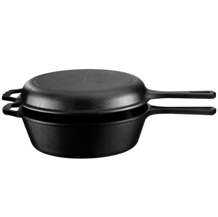 Oala fonta Navaris, 3.6L, 42.6x26.4x11.7 cm, capac dual si manere, negru, resigilat