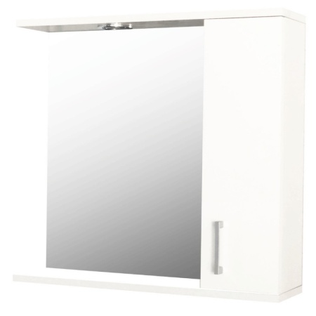 Oglinda baie cu dulap GN0001, PAL Lucios, iluminare led, 3 rafturi, 65x14x60 cm, alb