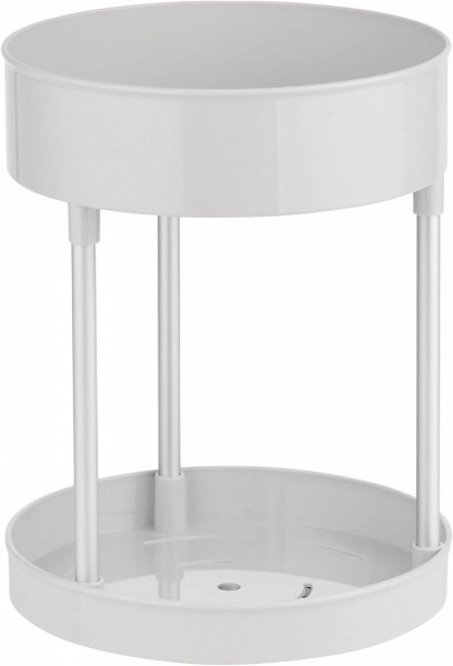 Organizator pentru baie mDesign, plastic/otel inoxidabil, alb, 28,2 x 34,3 cm